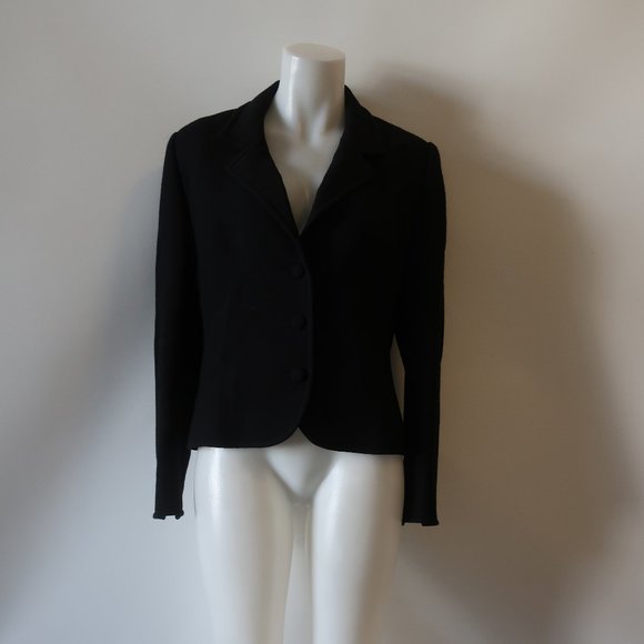 SERGE & REAL BLACK BUTTON CLOSE BLAZER JACKET 10 * - Picture 2 of 8